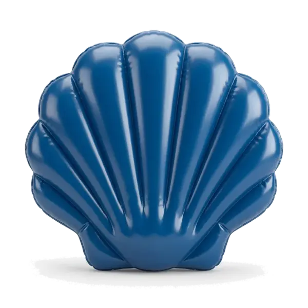Conchiglia gonfiabile blu lucida